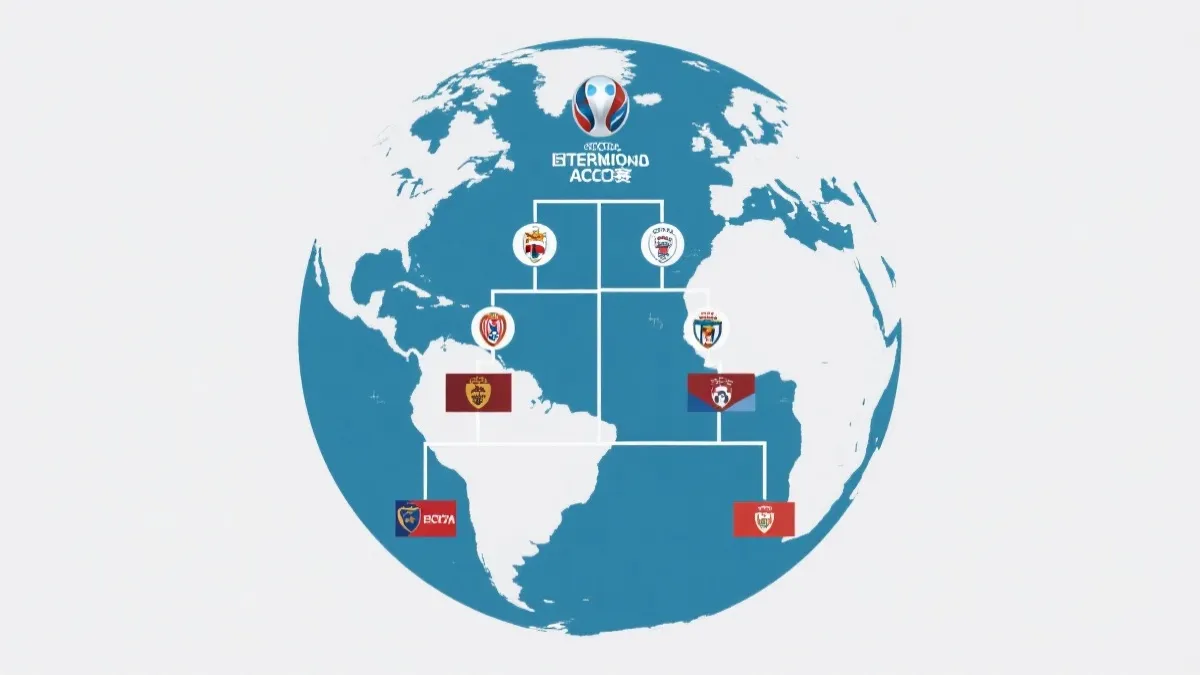 洲际附加赛六队争夺两席的淘汰赛示意图